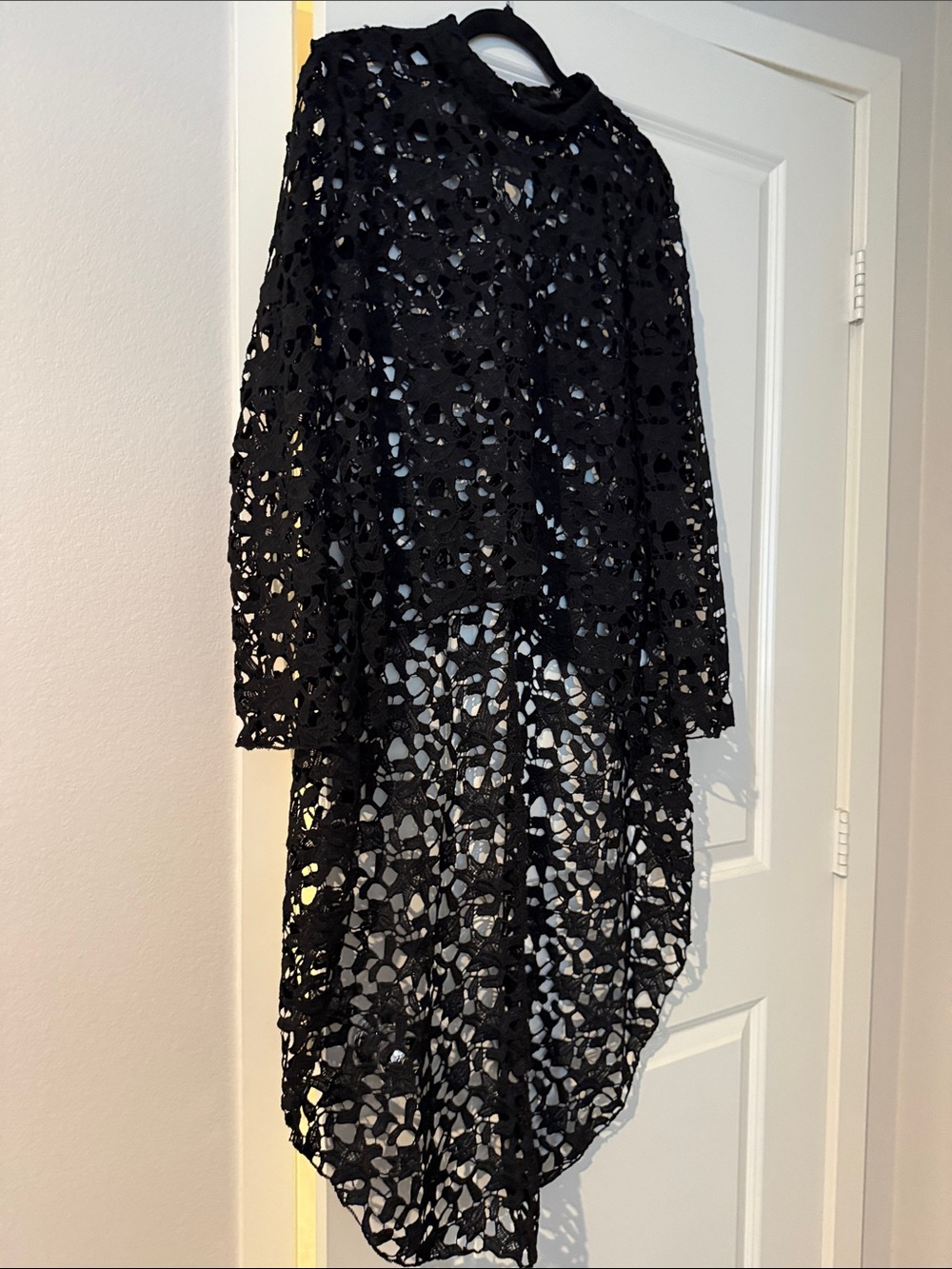 Black Lace Hi-low Shirt